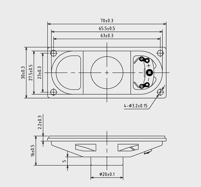 3 Watt 8ohm Raw Frame Speakers Car Toys Speakers 30*70 Mm Long Service Life